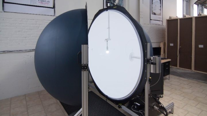 Photometric Laboratory with 2 meter integrating sphere partially open
